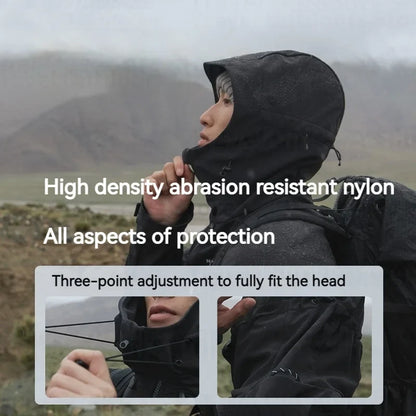 Unisex Outdoorjacke mit Kapuze und Reißverschluss, Schwarz oder Hellgrau