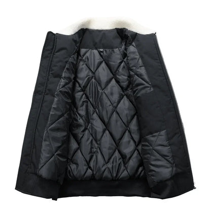 Herren Winterjacke mit Lammfellkragen – Modischer, warmer Freizeitmantel für kalte Tage