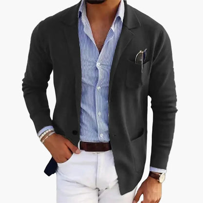 Herren Blazer Sakko Modern Business Casual Einreiher mit Revers und Taschen – Eleganter Stil für Büro & Alltag