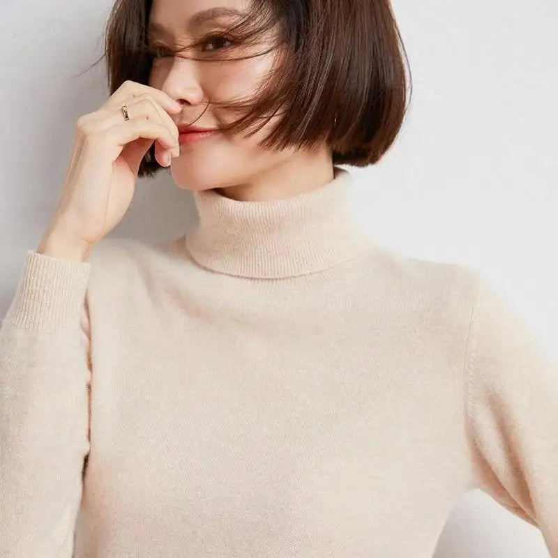 Damen Rollkragenpullover, langärmlig, weiches Material