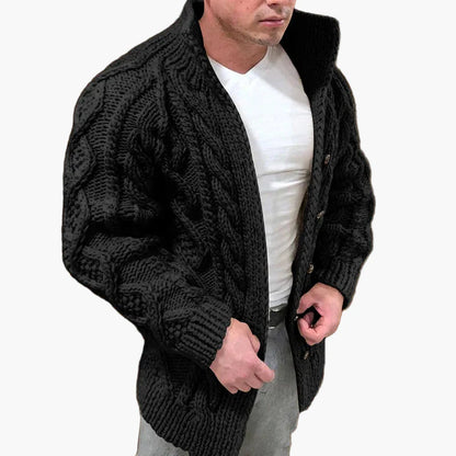 Herren Strickjacke mit Zopfmuster – Modernes, warmes Freizeit- und Winter-Outfit