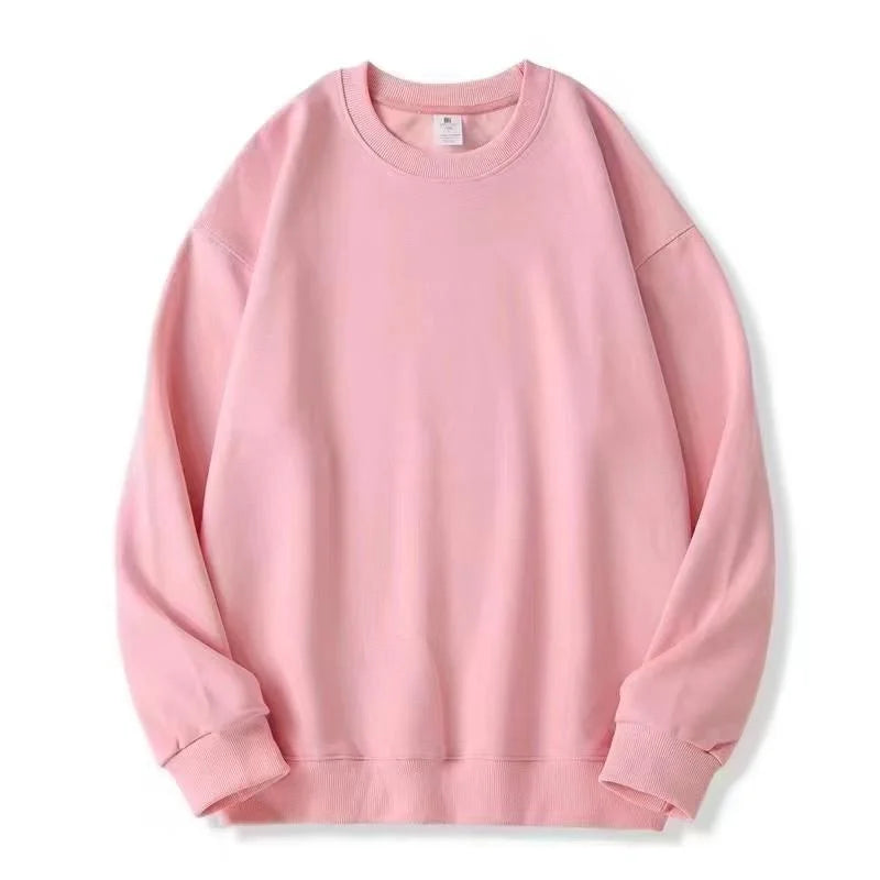 Unisex Basic Rundhals Sweatshirt Uni Farbe Langarm