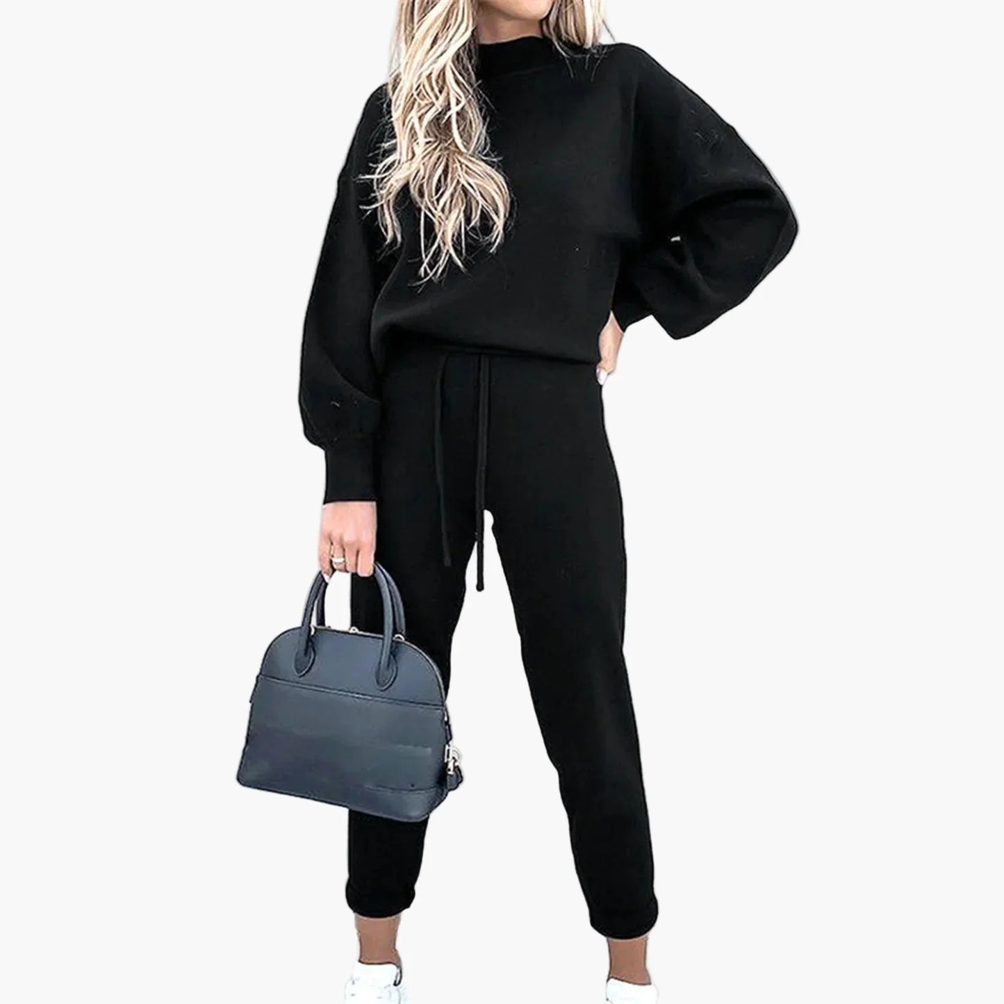 Damen 2-Teiler Lounge Set mit weitem Bein – Modischer Freizeitanzug für Alltag & Streetwear