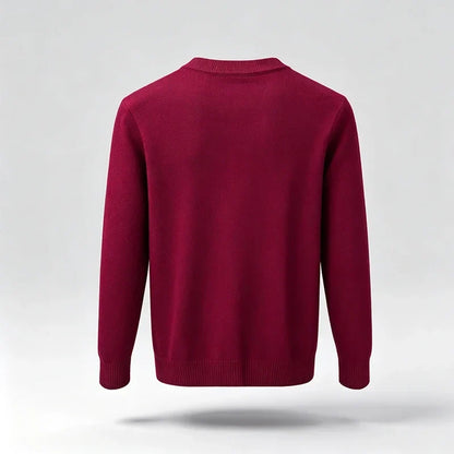 Unisex Langarm Pullover Rundhalsausschnitt Feinstrick Beige