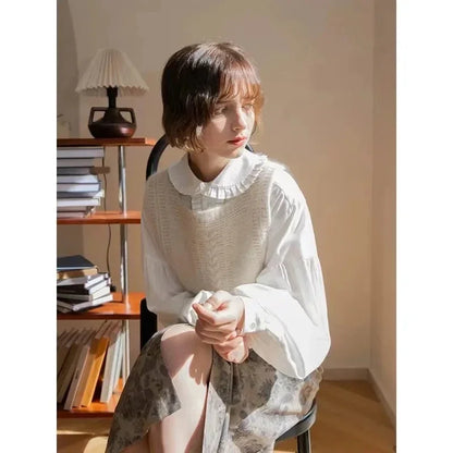 Damen Strickpullover Weste Grün Kurz Gerippt