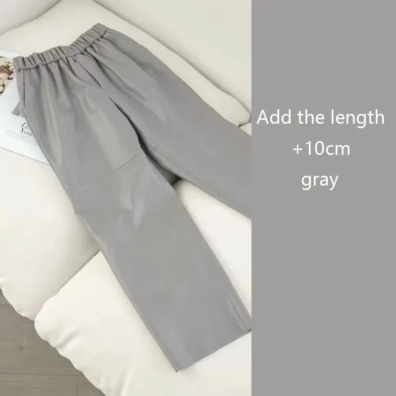 Damen Hose elastischer Bund Knöchellang Schwarz
