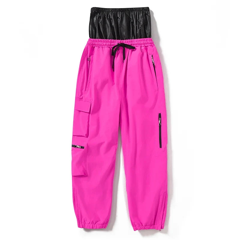 Unisex Cargohose mit Reißverschlüssen und Kordelzug