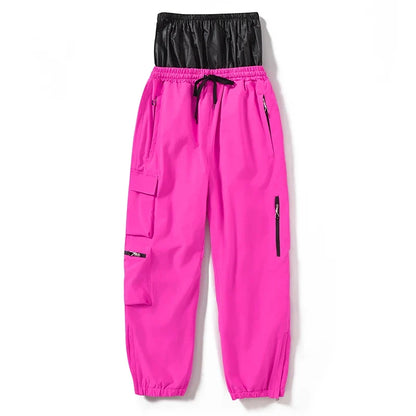 Unisex Cargohose mit Reißverschlüssen und Kordelzug