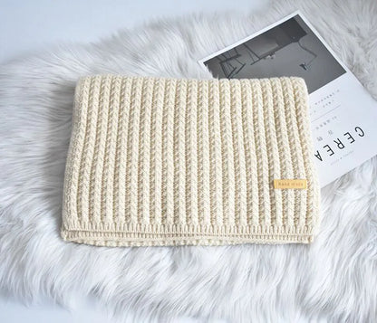 Gerippter Strickschal für Winter, breiter Rippstrick, verschiedene Farben
