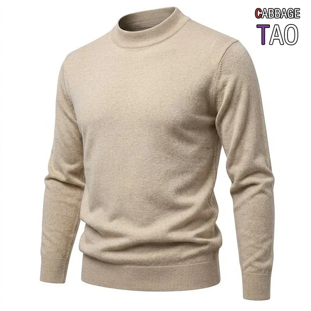 Herren Mock-Neck Pullover Langarm Basic