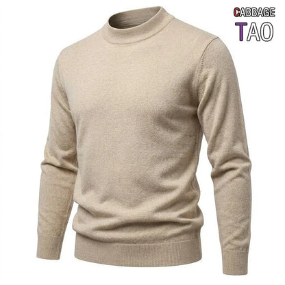 Herren Mock-Neck Pullover Langarm Basic
