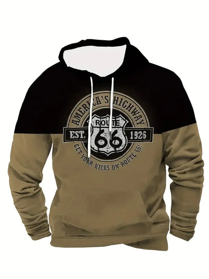 Herren Hoodie mit Hirsch-Motiv und Muster Ärmeln