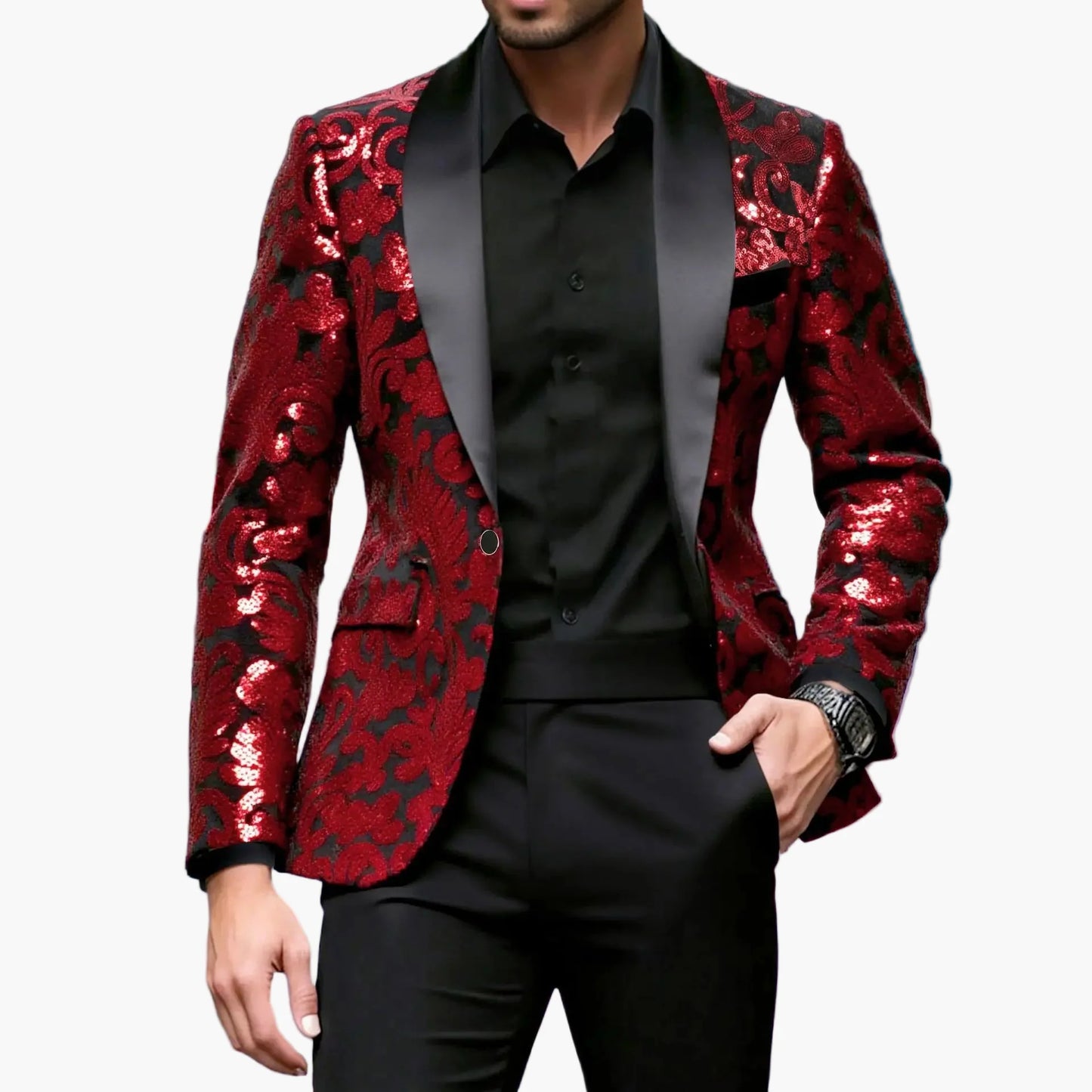 Herren Luxus Smoking Sakko für festliche Anlässe – Eleganter Party- und Bühnen-Blazer im modernen Design