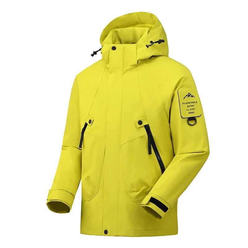 Unisex Outdoorjacke mit Kapuze – Wasserdicht & Winddicht, Mehrere Farben