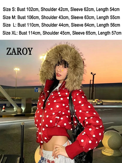 Damen Steppjacke mit Kapuze und Druckknöpfen, Winterjacke gefüttert