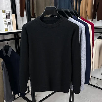Unisex Langarm Pullover Rundhalsausschnitt Feinstrick Bequem