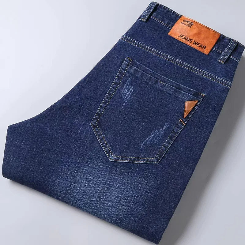 Herren Jeans Hose Straight Fit Dunkelblau Blau Schwarz mit 5 Taschen