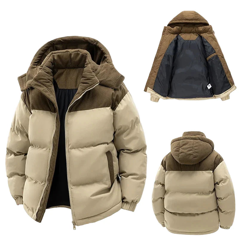 Herren Winter Steppjacke mit Kapuze – Modische Outdoorjacke für kalte Tage