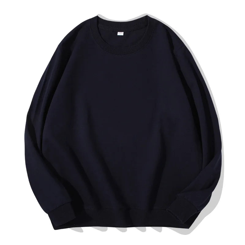 Unisex Langarm Sweatshirt Rundhalsausschnitt Freizeit Pullover Einfarbig