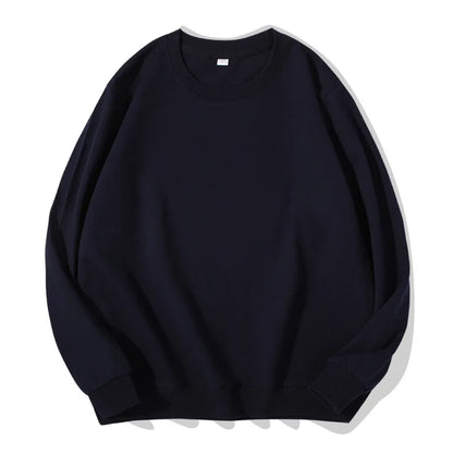 Unisex Langarm Sweatshirt Rundhalsausschnitt Freizeit Pullover Einfarbig
