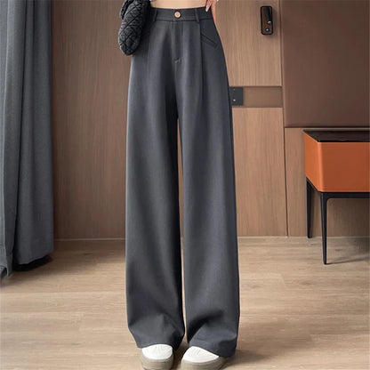 Damen Weite Hose mit hohem Bund und weitem Bein – Verschiedene Farben und Längen