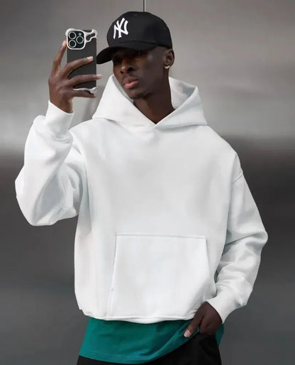 Unisex Hoodie mit Kängurutasche – Oversized, einfarbig