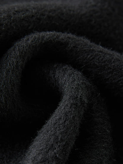 Damen Langer Mantel Doppelreiher Dunkelgrau Winter