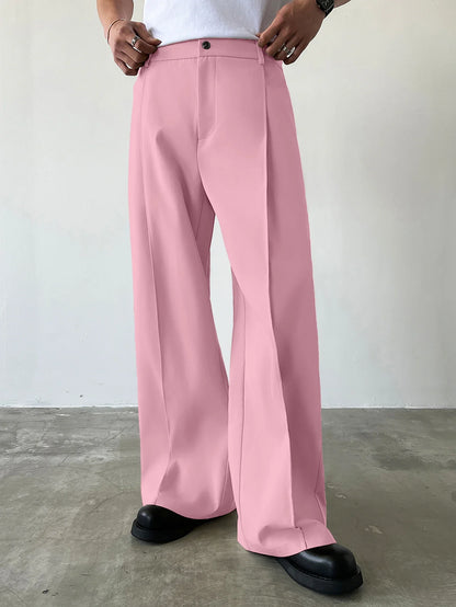 Weite Herrenhose mit hohem Bund und Bundfalten, verschiedene Farben