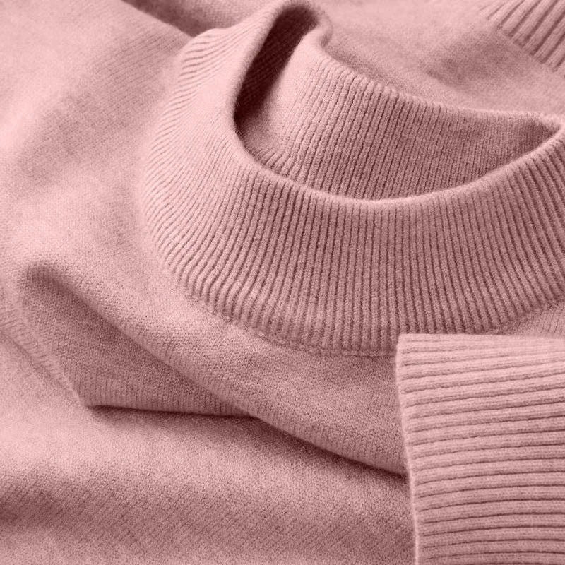 Unisex Langarm-Strickpullover mit Rundhalsausschnitt und Rippbündchen