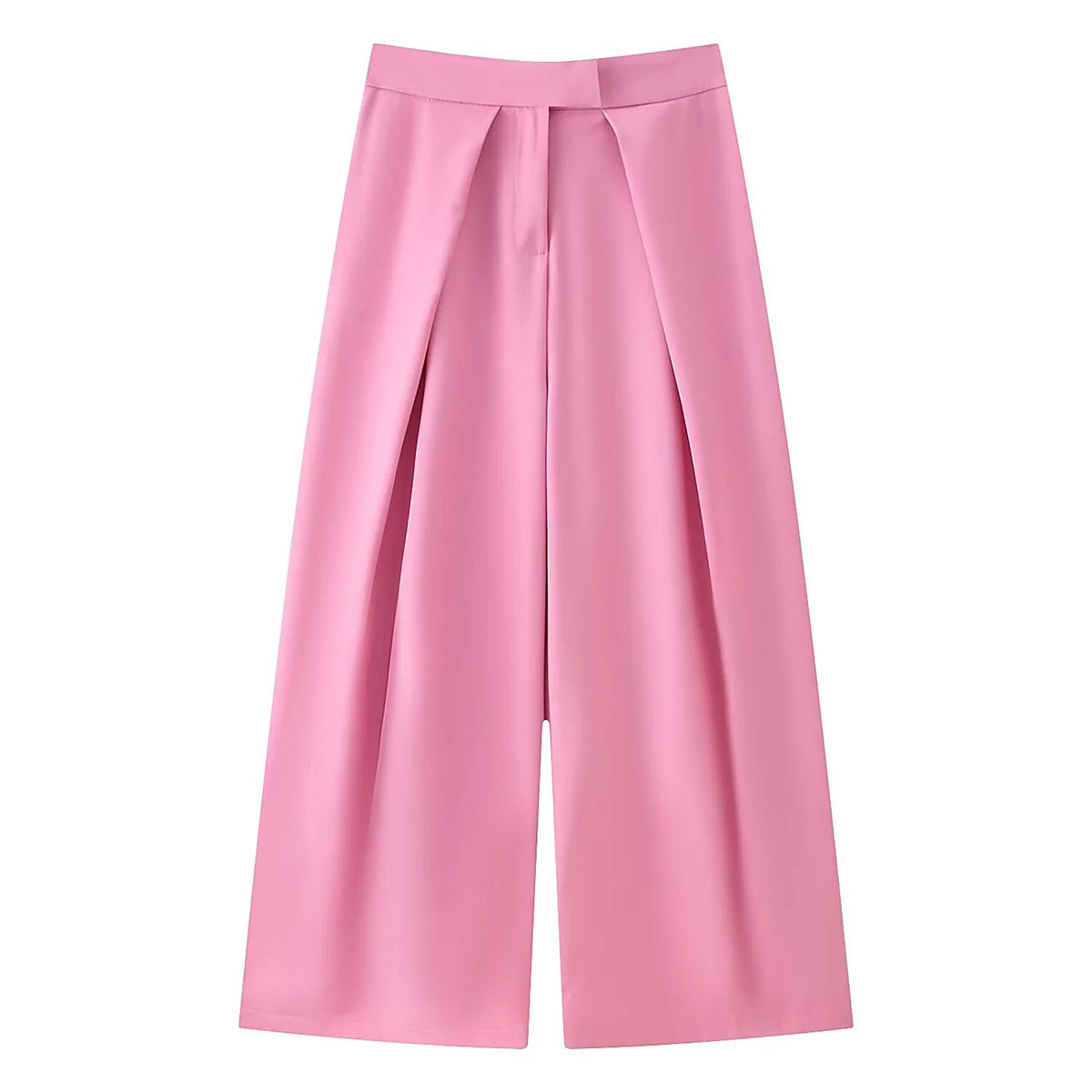 Damen Weite Culotte Hose mit Falten Kurz Weites Bein