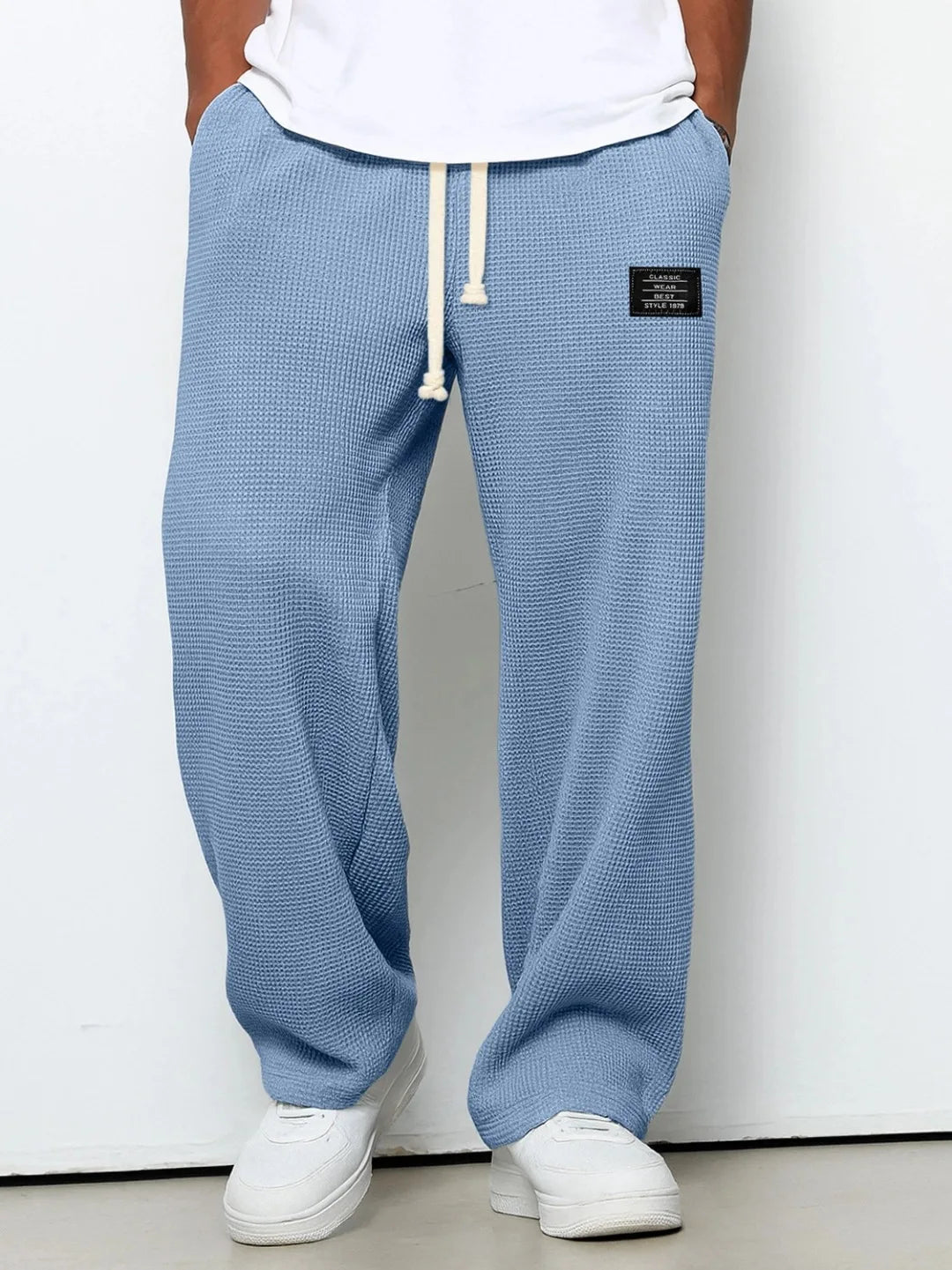 Unisex Freizeithose Waffel-Optik mit Kordelzug