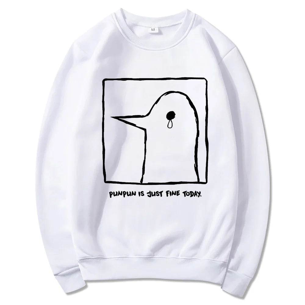 Hoodie mit Pinguin-Print, Beige