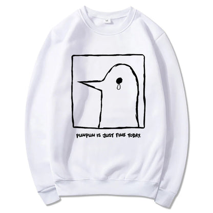 Hoodie mit Pinguin-Print, Beige