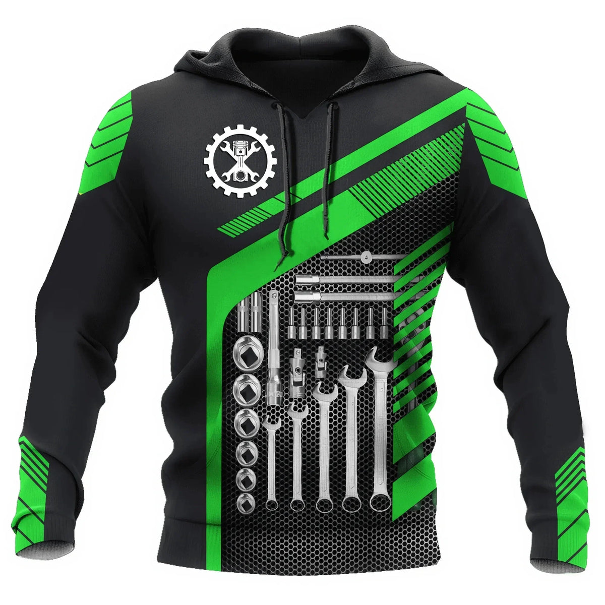 Unisex Kapuzenpullover Hoodie Mechaniker-Motiv Maschinen & Werkzeuge