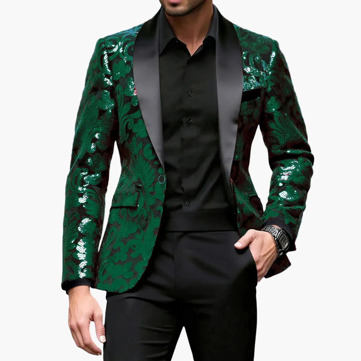 Herren Luxus Smoking Sakko für festliche Anlässe – Eleganter Party- und Bühnen-Blazer im modernen Design