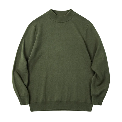 Herren Mock-Neck Pullover Uni-Farben Strickpullover Basic