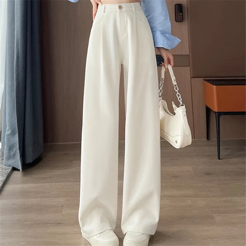 Damen Weite Hose mit hohem Bund und weitem Bein – Verschiedene Farben und Längen