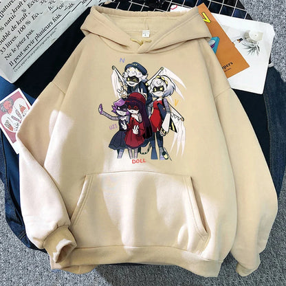 Hoodie mit Kapuze & Kängurutasche – Cartoon-Charakter-Print
