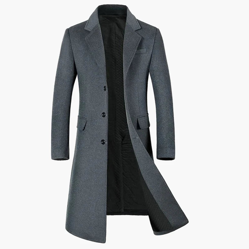 Herren Eleganter Business Mantel – Klassischer Langer Blazer für Büro & Alltag