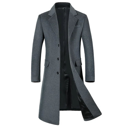 Herren Eleganter Business Mantel – Klassischer Langer Blazer für Büro & Alltag