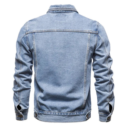 Herren Jeansjacke im klassischen Stil mit Knopfverschluss und Brusttaschen