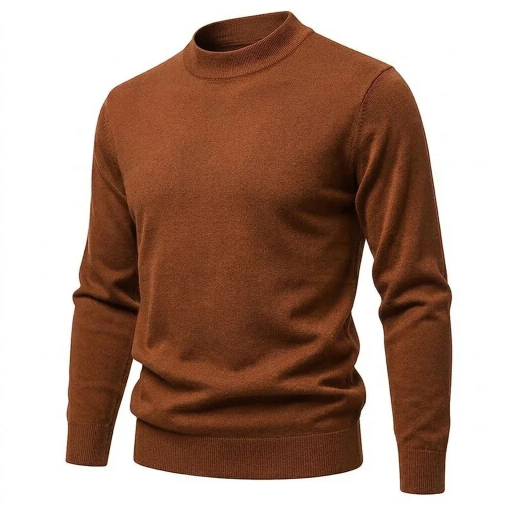 Herren Mock-Neck Pullover Langarm Basic