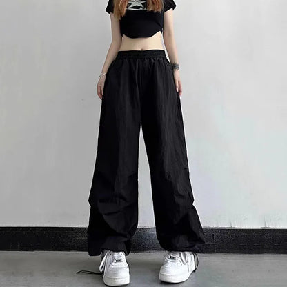 Damen Baggy Hose mit weitem Bein - lockere Freizeithose
