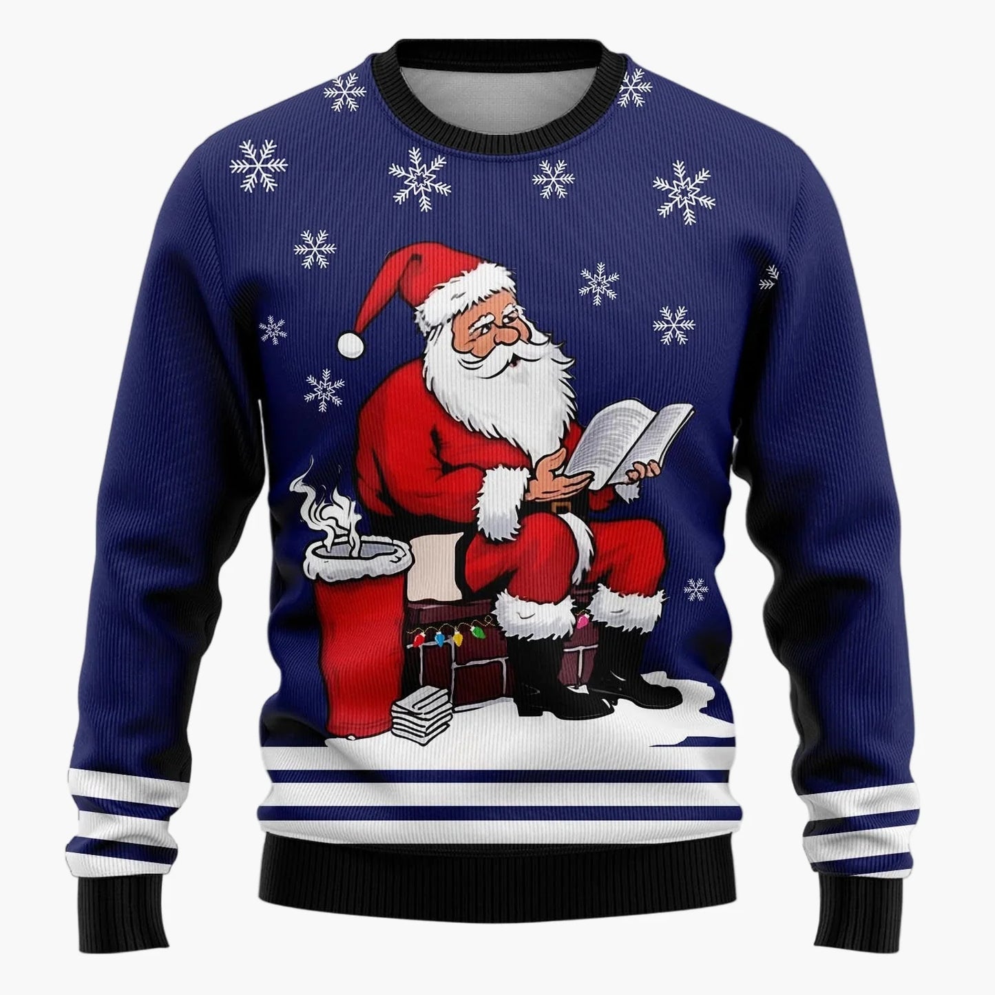 Herren Weihnachtspullover Lustig – Ugly Christmas Sweater mit Santa Claus Motiv und Spruch