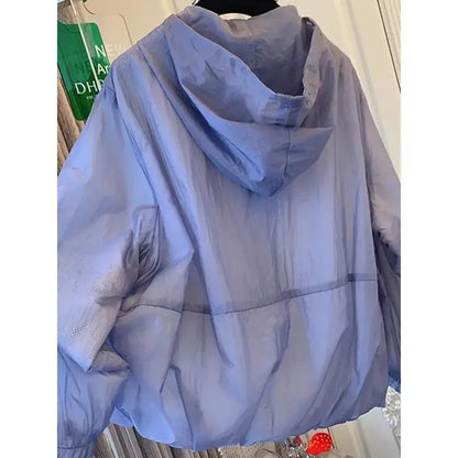 Damen Leichte Windbreaker Jacke mit Kapuze und Reißverschluss Rosa