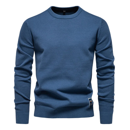 Herren Rundhals Pullover Langarm Basic Strickpullover