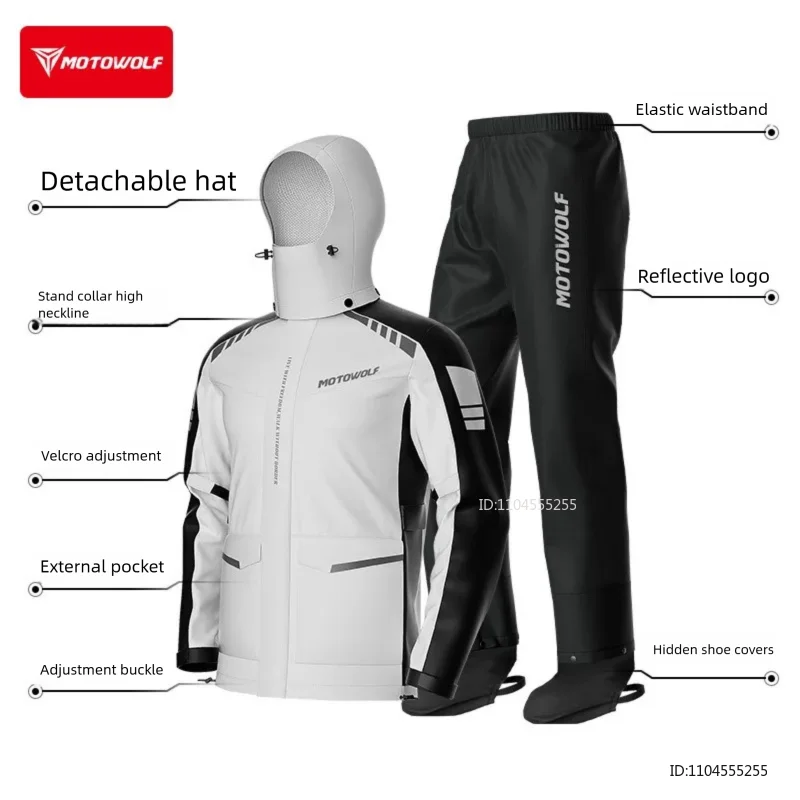 Motorrad Regenanzug Jacke und Hose Wasserabweisend Reflektierend