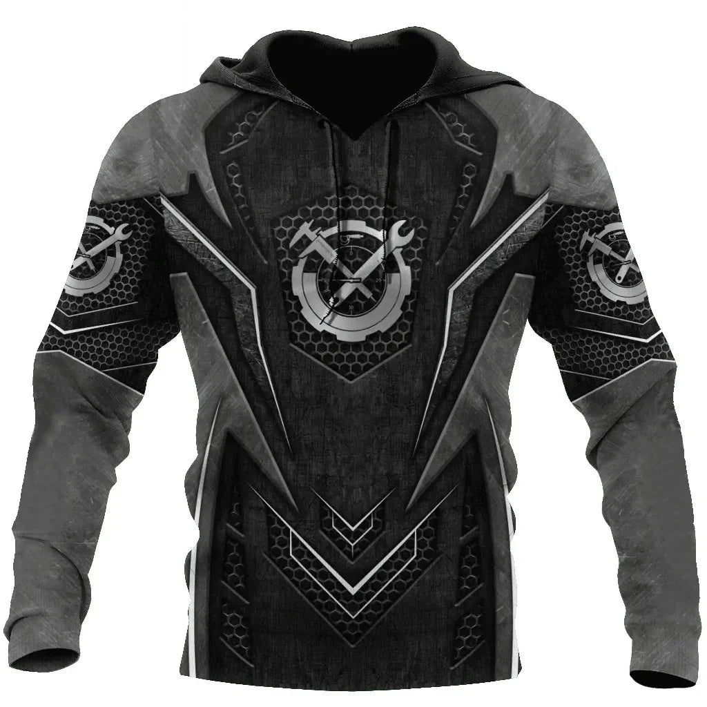 Unisex Kapuzenpullover Hoodie Mechaniker-Motiv Maschinen & Werkzeuge