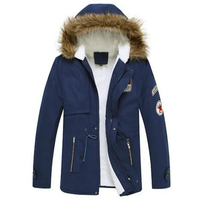 Herren Winterparka mit Kapuze, Kunstpelzbesatz und Innenfutter, verschiedene Farben