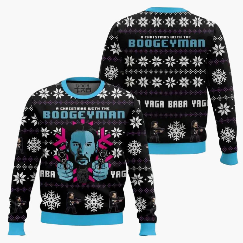 Herren Ugly Christmas Sweater John Wickmas Pullover – Lustiger Weihnachts-Pulli für Fans
